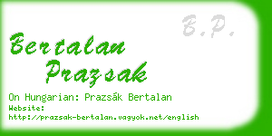 bertalan prazsak business card